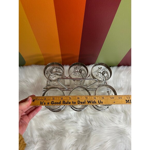 25 year anniversary Drinking Glasses with silver Caddy - 6 Glasses marriage - Picture 6 of 6